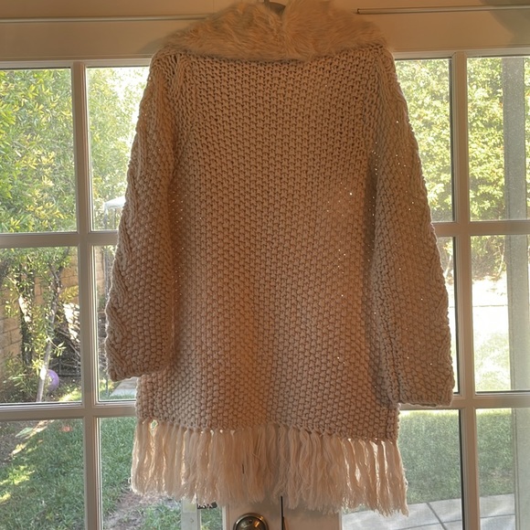 Stetson Women’s Cable Knit Faux Fur Cardigan Sz XS - Picture 7 of 9